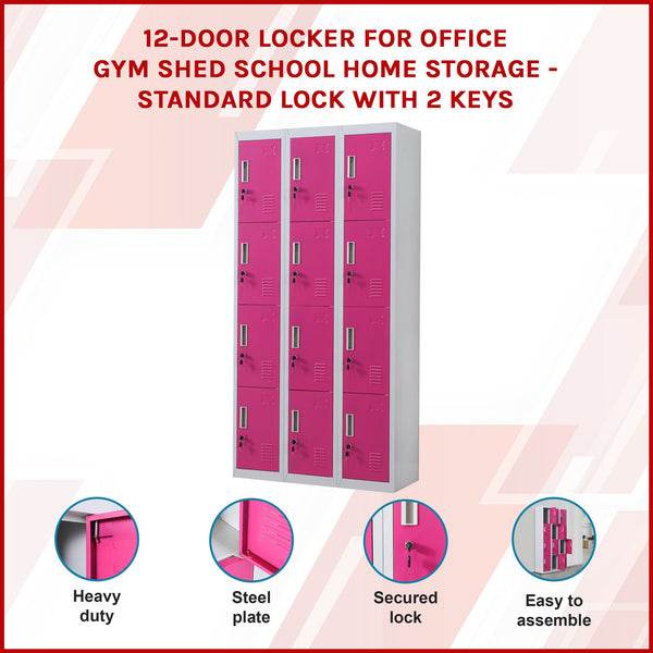12 Door Locker For Office Gym Shed School Home Storage With Keys Storage Units
