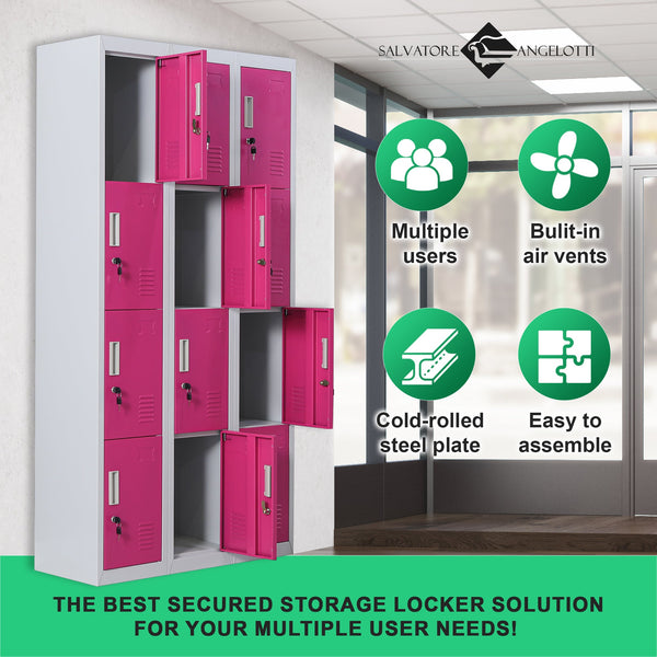 12 Door Locker For Office Gym Shed School Home Storage With Keys Storage Units