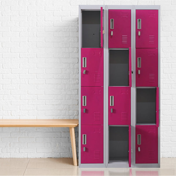 12 Door Locker For Office Gym Shed School Home Storage Padlock Operated Cabinets & Cupboards