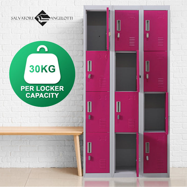 12 Door Locker For Office Gym Shed School Home Storage Padlock Operated Cabinets & Cupboards