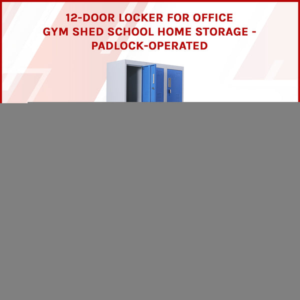 12 Door Locker For Office Gym Shed School Home Storage Padlock Operated Cabinets & Cupboards