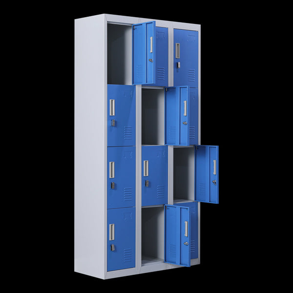 12 Door Locker For Office Gym Shed School Home Storage Padlock Operated Cabinets & Cupboards