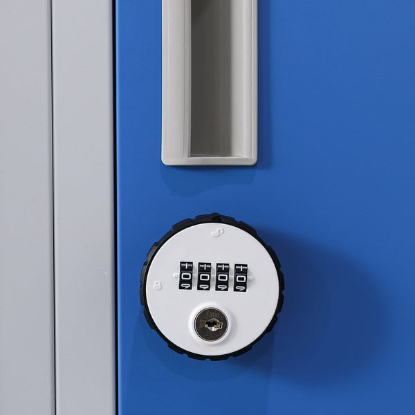 12 Door Locker For Office Gym Shed School Home Storage 4 Digit Combination Grey With Blue Cabinets & Cupboards