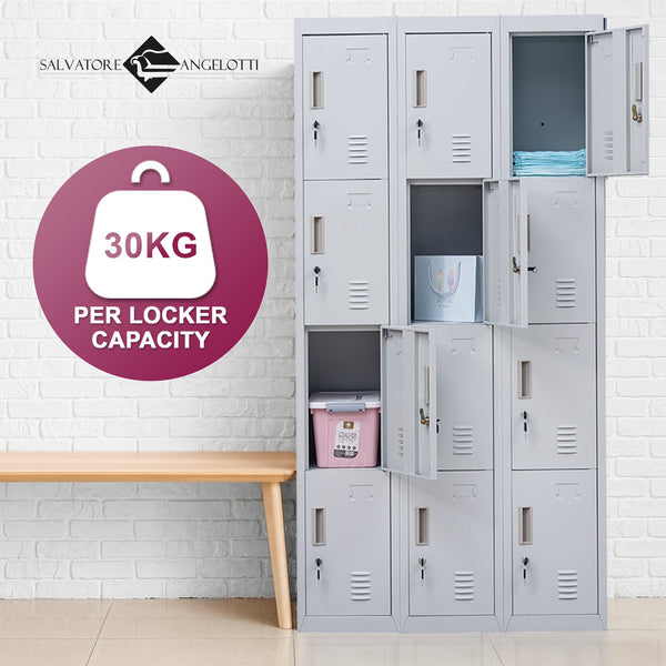 12 Door Locker For Office Gym Shed School Home Storage With Keys Padlocks