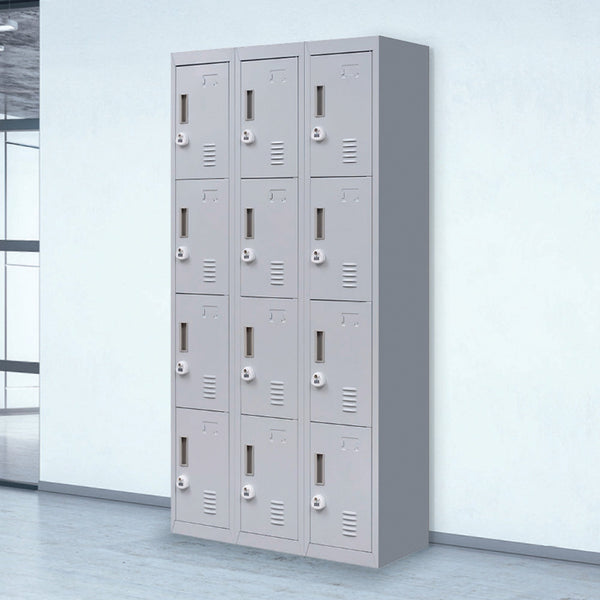 12 Door Locker For Office Gym Shed School Home Storage 3 Digit Combination Storage Units