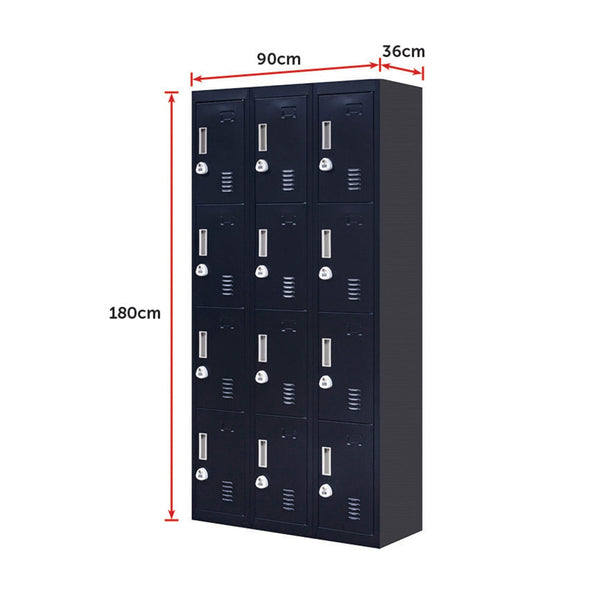 12 Door Locker For Office Gym Shed School Home Storage 3 Digit Combination Combination Padlocks