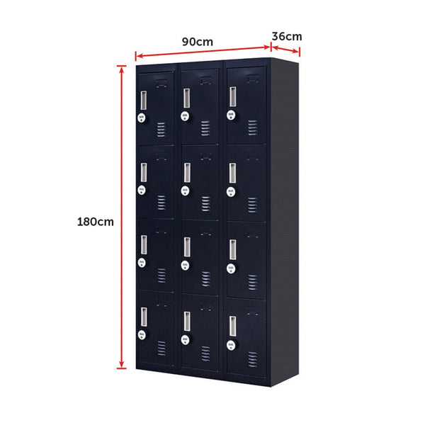 12 Door Locker For Office Gym Shed School Home Storage 4 Digit Combination Combination Padlocks