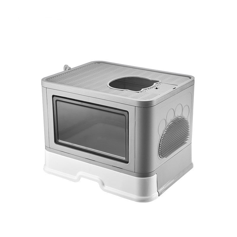 Jumbo Hooded Box Tray Pet Kitty Toilet For Large Cats W Hair Grooming Cat Litter