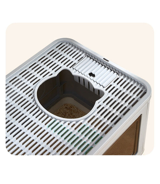 Jumbo Hooded Box Tray Pet Kitty Toilet For Large Cats W Hair Grooming Cat Litter