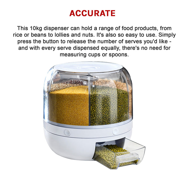 Rice Storage Cereal Dispenser Grain Container Rotating Dry Food Box Food Storage Containers
