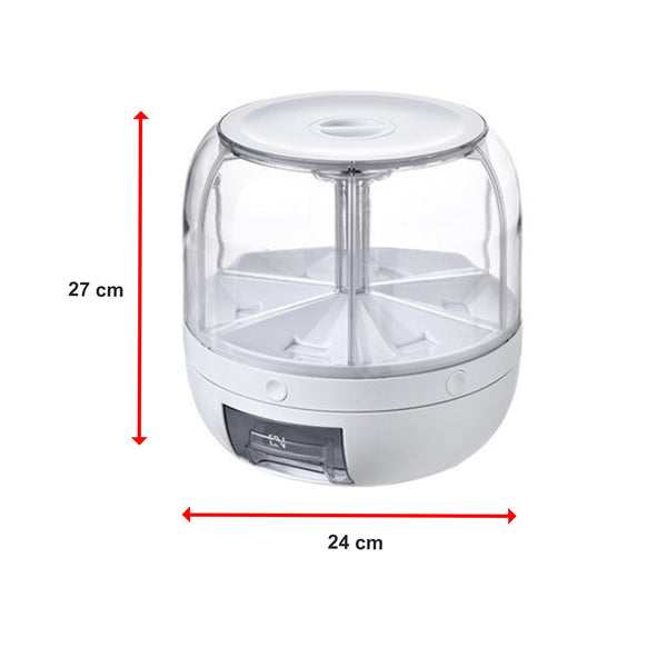 Rice Storage Cereal Dispenser Grain Container Rotating Dry Food Box Food Storage Containers