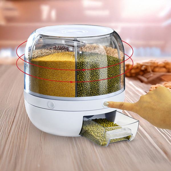 Rice Storage Cereal Dispenser Grain Container Rotating Dry Food Box Food Storage Containers