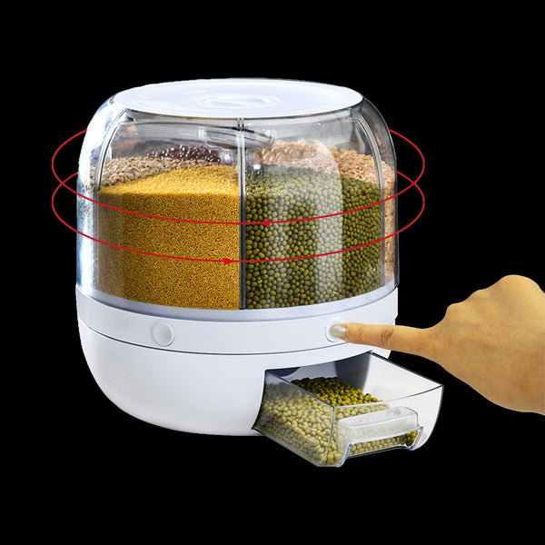 Rice Storage Cereal Dispenser Grain Container Rotating Dry Food Box Food Storage Containers