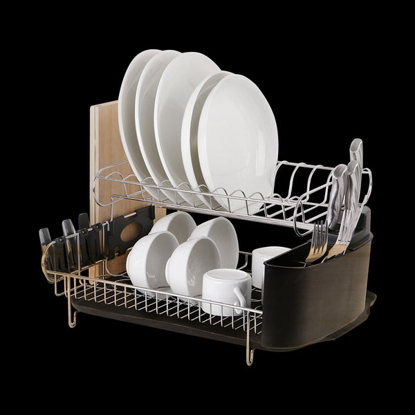 Dish Drying Rack Drainer Cup Plate Holder Cutlery Tray Kitchen Organiser Racks & Holders