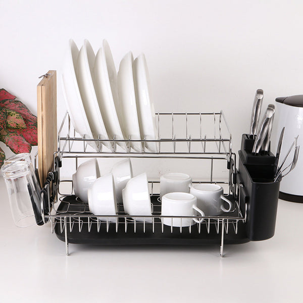 Dish Drying Rack Drainer Cup Plate Holder Cutlery Tray Kitchen Organiser Racks & Holders
