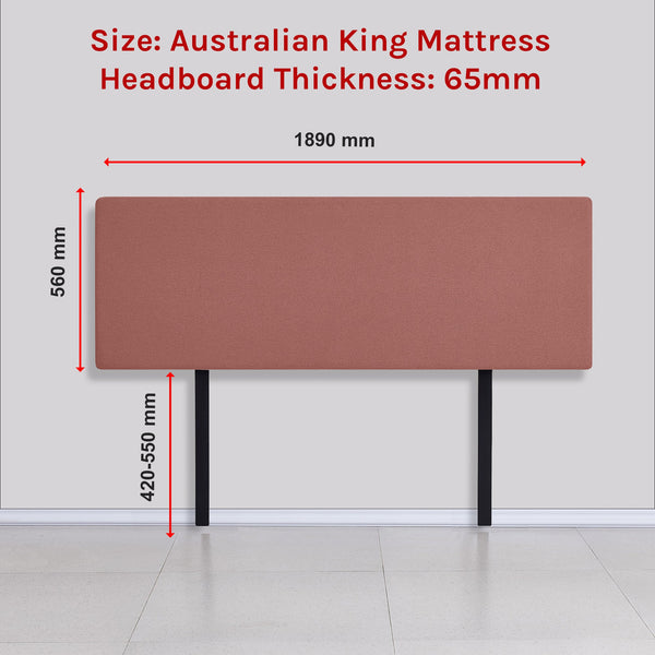 Linen Fabric King Bed Deluxe Headboard Bedhead Pearl Copper Brown King Bed Frames