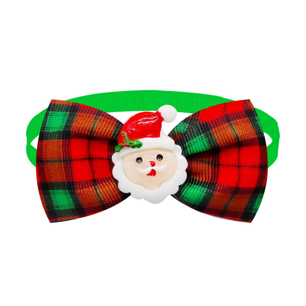 Christmas Dog Printed Pet Tie Collar Bow Accessories Cat Threaded Ribbon Dog Clothing & Shoes