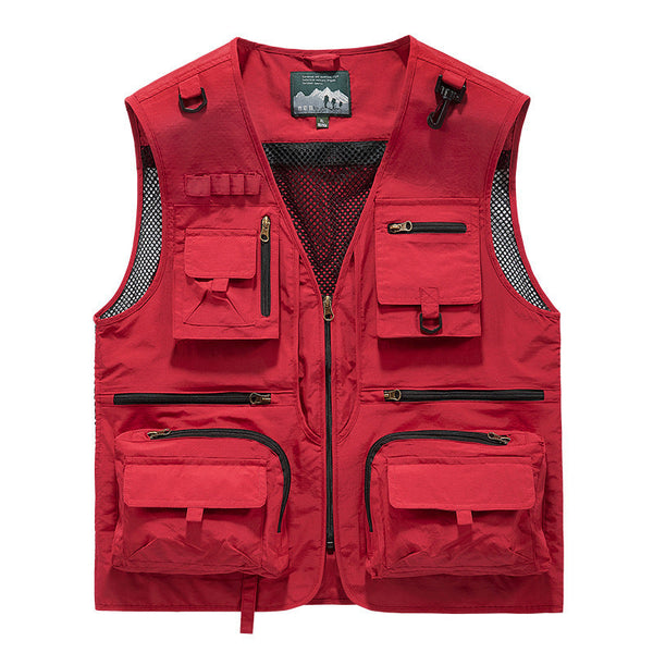 Menas Summer Tactical Vest: 14 Pocket Mesh Ideal For Hiking Fishing Photography & Work Vests