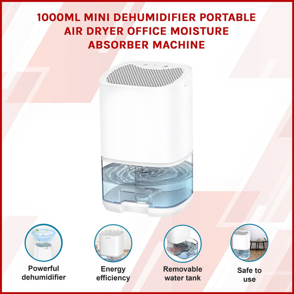 1000Ml Mini Dehumidifier Portable Air Dryer Office Moisture Absorber Machine Dehumidifiers