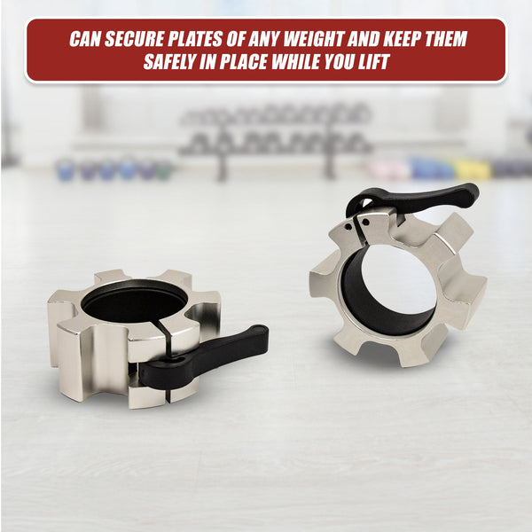 Aluminium Olympic Lock Collars Pair Barbell Clamps Clips Quick Barbells & Attachments