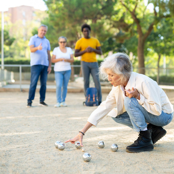 Deluxe Boules Bocce 8 Alloy Ball Set With Wooden Case Lawn Games