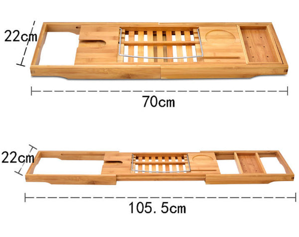 Bathroom Bamboo Caddy Wine Glass Holder Table Tray Bathtub Rack Soap Shelf Other Bathroom Accessories