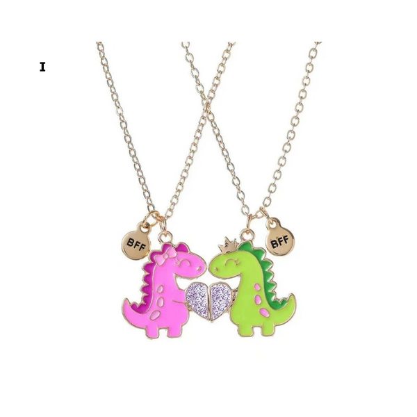 2 Pieces Heart Shaped Cat Unicorn Koala Bear Pendant Necklace For Kids Friendship Jewellery Necklaces & Pendants