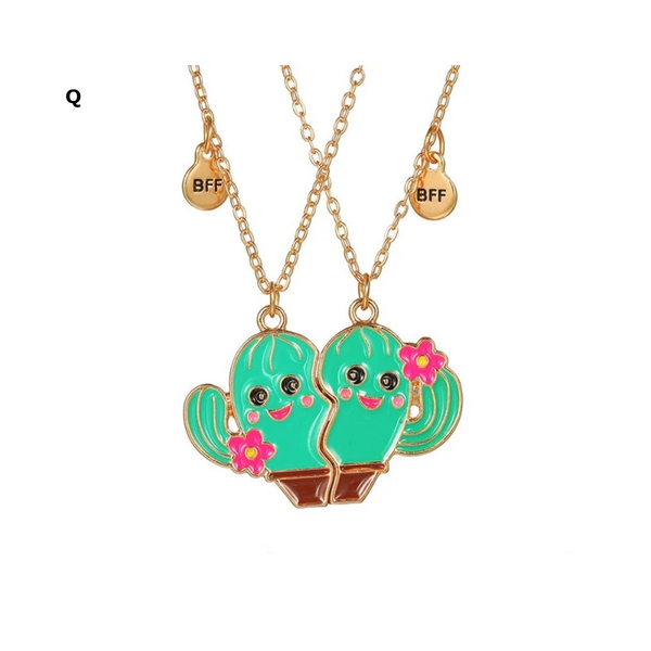 2 Pieces Heart Shaped Cat Unicorn Koala Bear Pendant Necklace For Kids Friendship Jewellery Necklaces & Pendants
