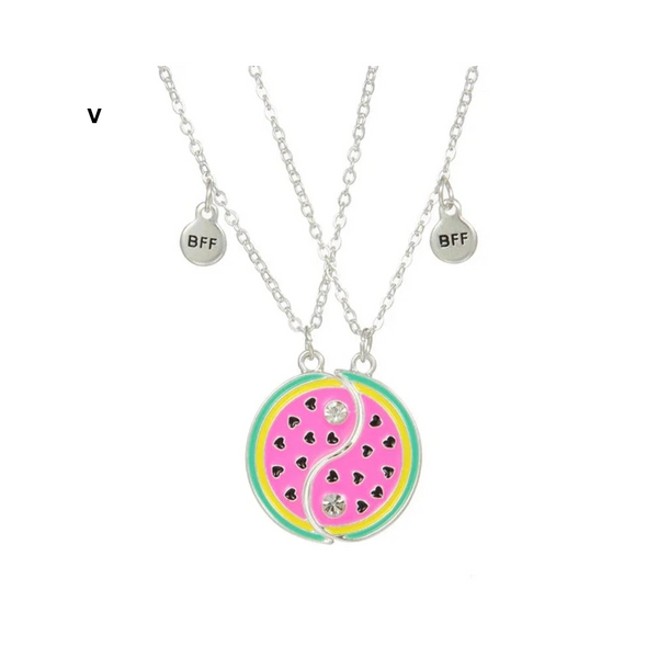 2 Pieces Heart Shaped Cat Unicorn Koala Bear Pendant Necklace For Kids Friendship Jewellery Necklaces & Pendants