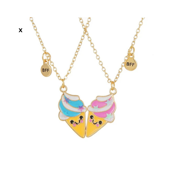 2 Pieces Heart Shaped Cat Unicorn Koala Bear Pendant Necklace For Kids Friendship Jewellery Necklaces & Pendants