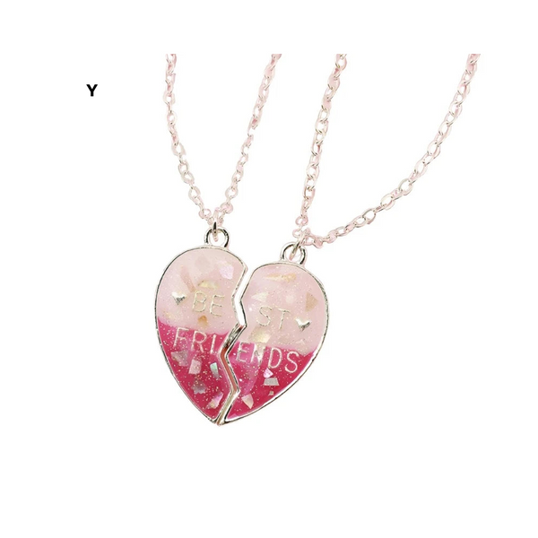 2 Pieces Heart Shaped Cat Unicorn Koala Bear Pendant Necklace For Kids Friendship Jewellery Necklaces & Pendants