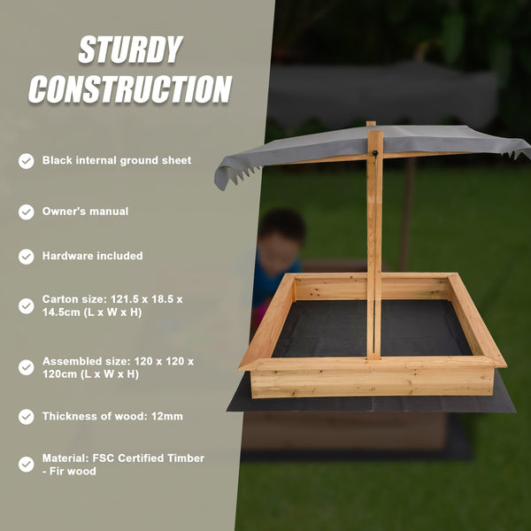 Kids Toy Sandpit With Canopy Sandpit Toys