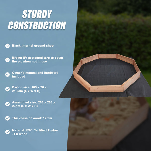 Kids Sand Pit Large Octagonal Wooden Sandpit Sandpit Toys