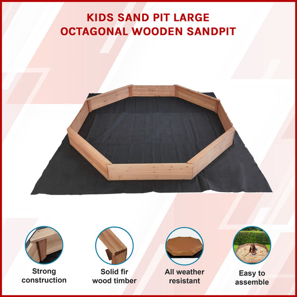 Kids Sand Pit Large Octagonal Wooden Sandpit Sandpit Toys