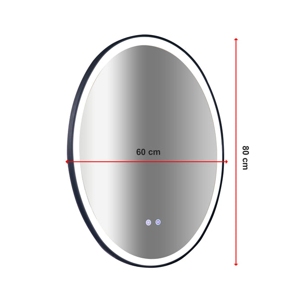 Oval Mirror Led Anti Fog Illuminated Bathroom Living Room Mirrors