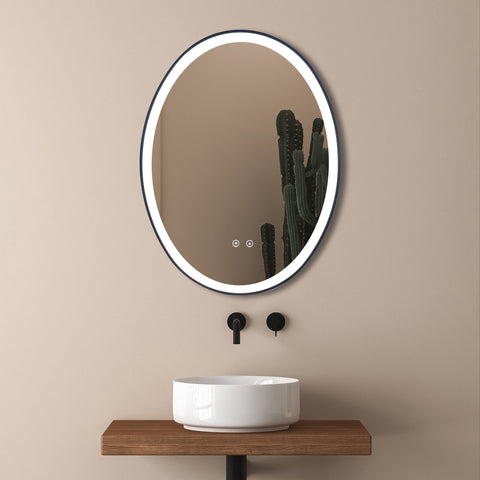 Oval Mirror Led Anti Fog Illuminated Bathroom Living Room Mirrors