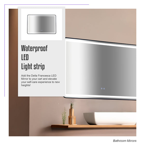 Rectangular Mirror Led Anti Fog Illuminated Bathroom Living Room Mirrors
