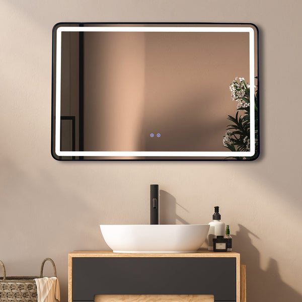 Rectangular Mirror Led Anti Fog Illuminated Bathroom Living Room Mirrors