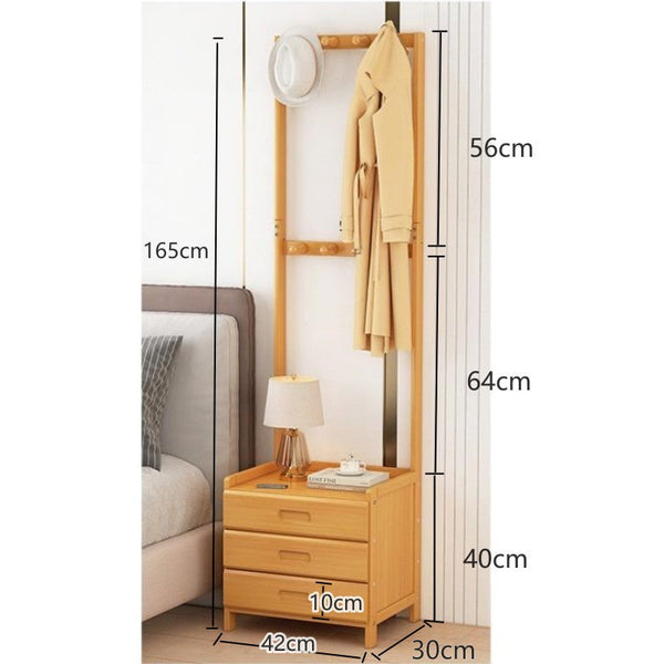 Hall Stand Modern Style Minimalist Home Floor Coat Rack With Drawer Coat & Hat Racks