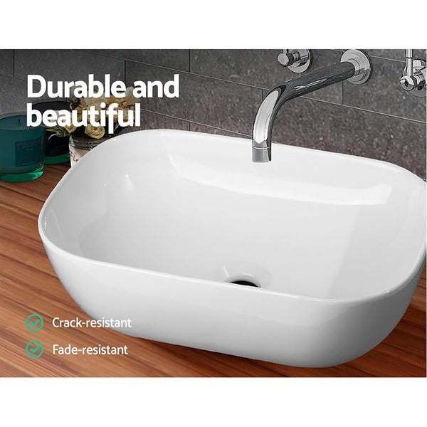 Ceramic Bathroom Basin Vanity Sink Oval Above Counter Top Mount Bowl Bathroom Sinks