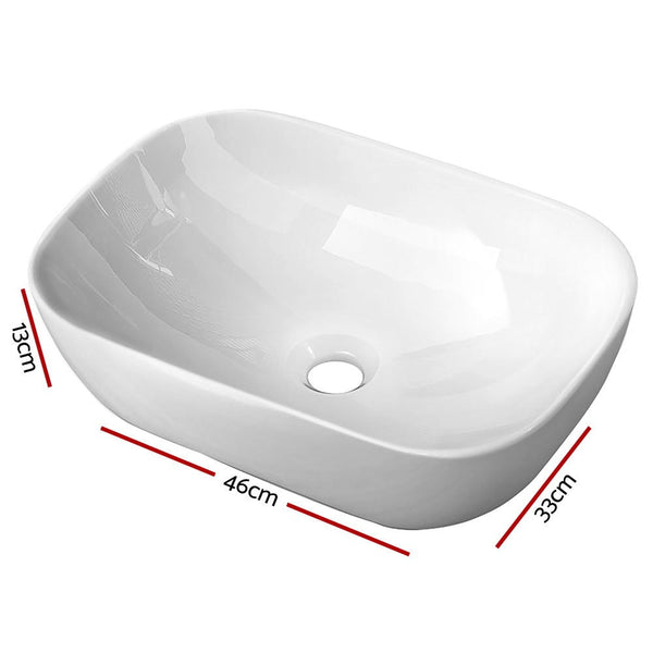 Ceramic Bathroom Basin Vanity Sink Oval Above Counter Top Mount Bowl Bathroom Sinks