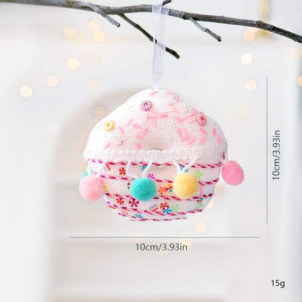 Saint Yuan New Christmas Macaron Foam Hanging Decor Ice Cream Candy Tree Decoration Home Window Display Ornament Seasonal Decorations