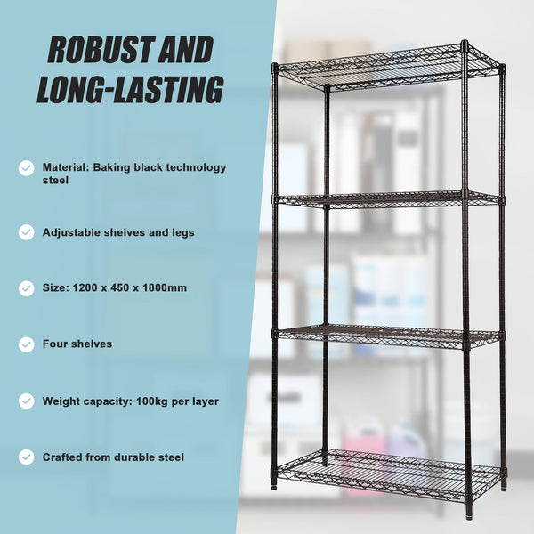 Modular Wire Storage Shelf 1200 X 450 1800Mm Steel Shelving Display Stands
