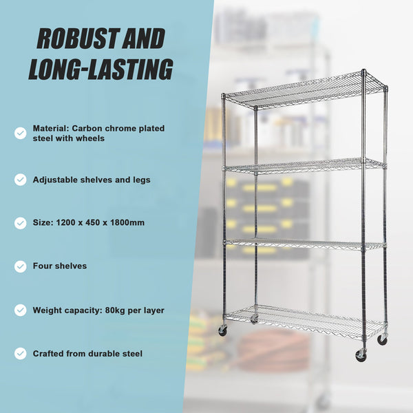Modular Wire Storage Shelf 1200 X 450 1800Mm Steel Shelving Display Stands