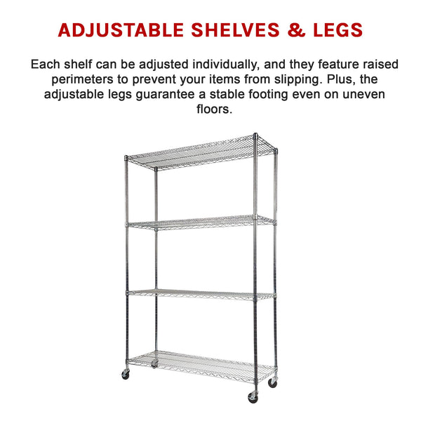 Modular Wire Storage Shelf 1200 X 450 1800Mm Steel Shelving Display Stands