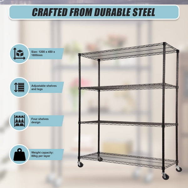 Modular Wire Storage Shelf 1200 X 450 1800Mm Steel Shelving Display Stands