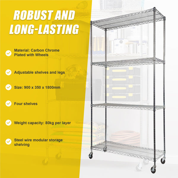 Modular Wire Storage Shelf 900 X 350 1800Mm Steel Shelving Display Stands