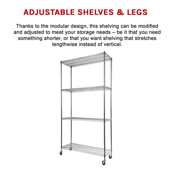 Modular Wire Storage Shelf 900 X 350 1800Mm Steel Shelving Display Stands