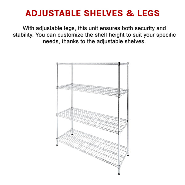 Modular Wire Storage Shelf 1500 X 450 1800Mm Steel Shelving Display Stands