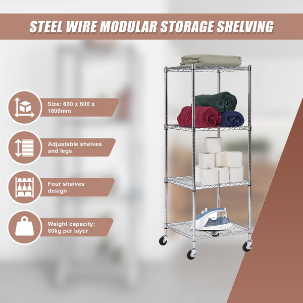 Modular Wire Storage Shelf 600 X 1800Mm Steel Shelving Display Stands